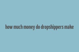 how much money do dropshippers make