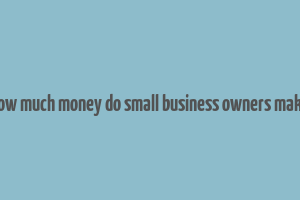 how much money do small business owners make