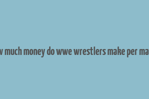 how much money do wwe wrestlers make per match