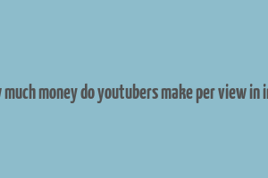 how much money do youtubers make per view in india