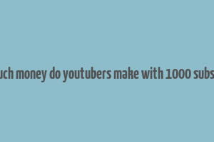 how much money do youtubers make with 1000 subscribers