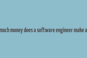 how much money does a software engineer make a year