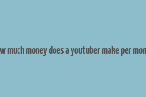 how much money does a youtuber make per month