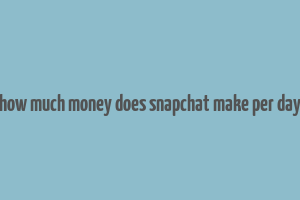 how much money does snapchat make per day