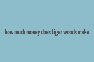 how much money does tiger woods make