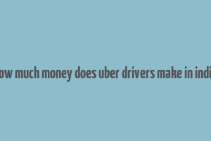 how much money does uber drivers make in india