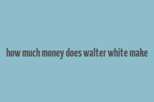 how much money does walter white make