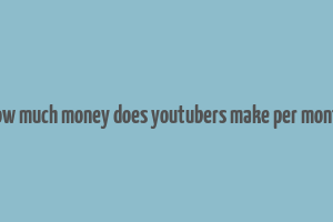 how much money does youtubers make per month