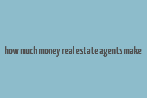 how much money real estate agents make