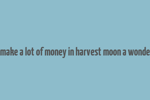 how to make a lot of money in harvest moon a wonderful life