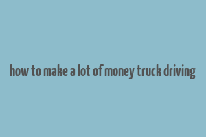 how to make a lot of money truck driving