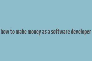 how to make money as a software developer