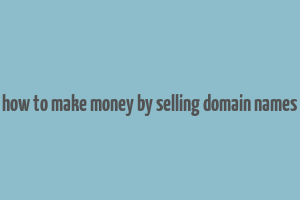 how to make money by selling domain names