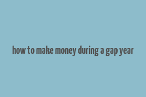 how to make money during a gap year