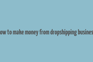 how to make money from dropshipping business