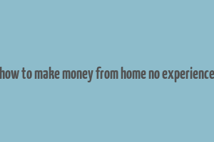 how to make money from home no experience