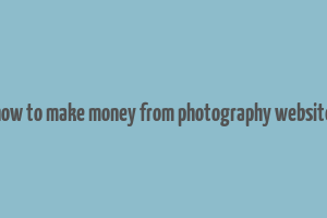 how to make money from photography website