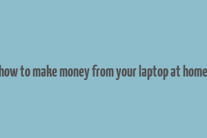 how to make money from your laptop at home