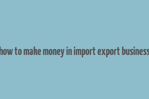 how to make money in import export business