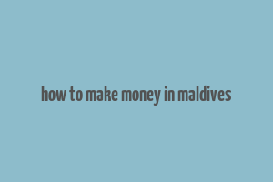 how to make money in maldives