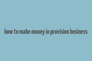 how to make money in provision business