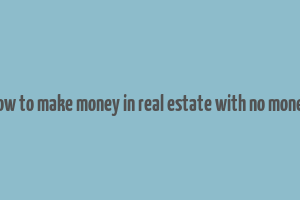 how to make money in real estate with no money