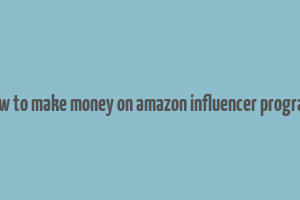 how to make money on amazon influencer program