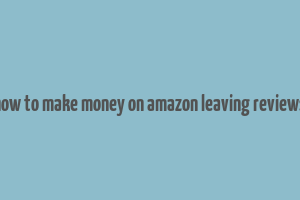 how to make money on amazon leaving reviews