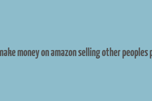 how to make money on amazon selling other peoples products