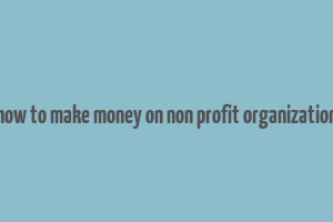 how to make money on non profit organization