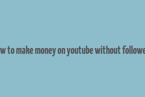 how to make money on youtube without followers