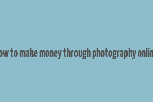 how to make money through photography online