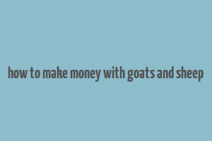 how to make money with goats and sheep