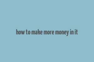 how to make more money in it