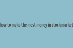 how to make the most money in stock market