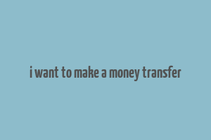 i want to make a money transfer