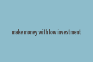 make money with low investment