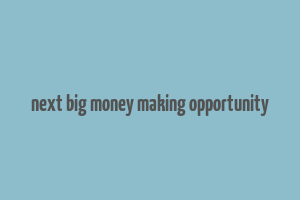 next big money making opportunity