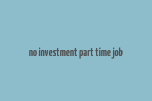 no investment part time job