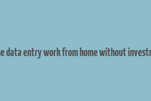 online data entry work from home without investment