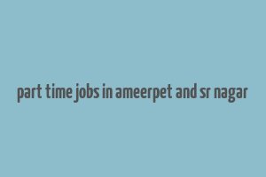 part time jobs in ameerpet and sr nagar