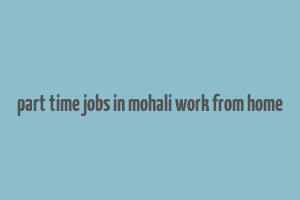 part time jobs in mohali work from home