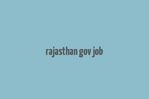 rajasthan gov job