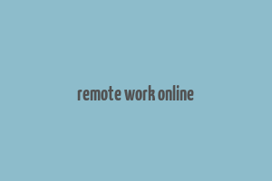 remote work online