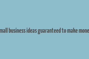 small business ideas guaranteed to make money