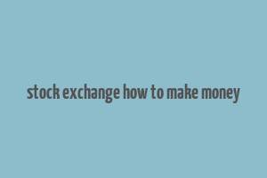 stock exchange how to make money