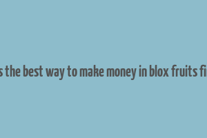 what is the best way to make money in blox fruits first sea