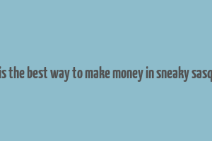 what is the best way to make money in sneaky sasquatch