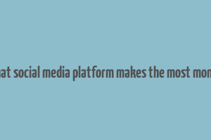 what social media platform makes the most money