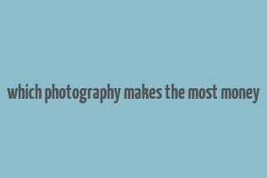 which photography makes the most money